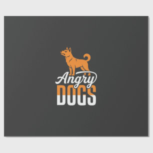 Papel De Presente Mascote Vetor Cães Irritados