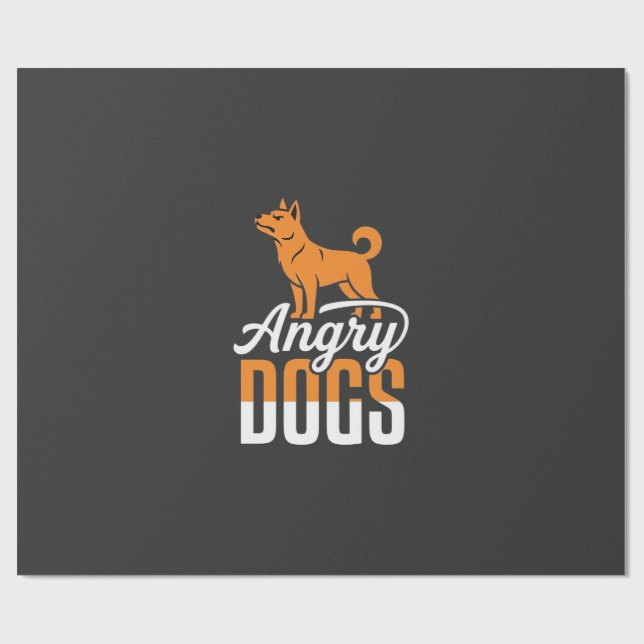 Papel De Presente Mascote Vetor Cães Irritados (Aberto)