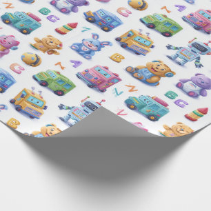 Papel De Presente Mascotes de Codificação Caprichosos Robôs Fofos En