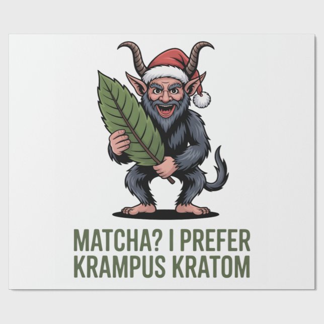 Papel De Presente Matcha? Eu Prefiro Krampus Kratom Natal Divertido  (Aberto)