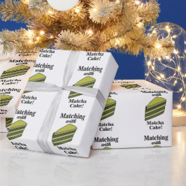 Papel De Presente Matcha Green Cake Engraçado Aniversário