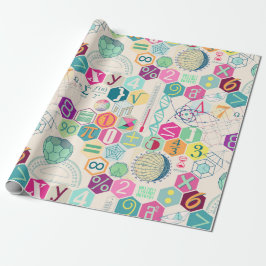 Papel De Presente Matemática em cores (rosa)