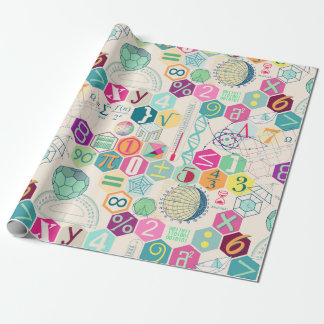 Papel De Presente Matemática em cores (rosa)