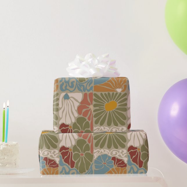 Papel De Presente Matisse Groovy floral  Art Nouveau 1970s Boho  (Presentes para festas)