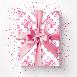 Papel De Presente Matiz do Nó Infinito de Diamante em Rosa