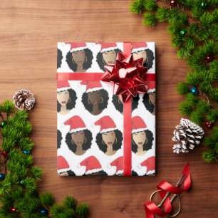 Papel De Presente Matizes de Melanin Black Women Christmas Hats
