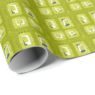 Papel De Presente Matriz abstrato - Verde Kiwi