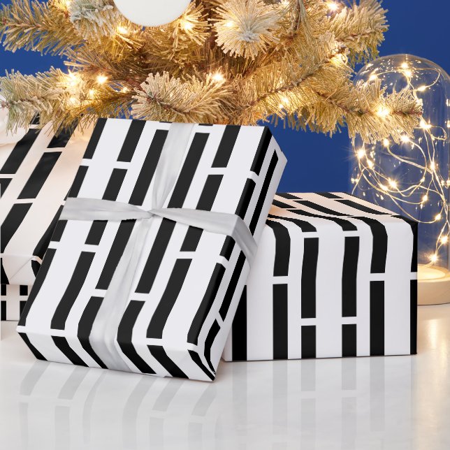 Papel De Presente Matriz preto e branco monocromático moderna (Feriados)