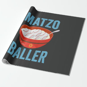 Papel De Presente Matzo Baller Funny Baseball Hanukkah Holiday Gift