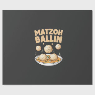 Papel De Presente Matzo Baller Hanukkah Comida Cultura Judaica