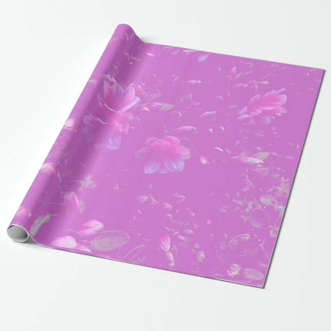 Papel De Presente Mauve Flutuante das Flores de Azalea (Desenrolado)