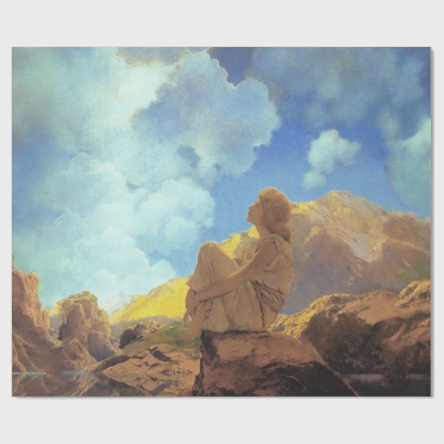 Papel De Presente Maxfield Parrish Manhã 1922 Nuvem Azul Arte Fina (Aberto)