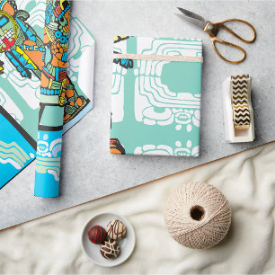 Papel De Presente Mayan Warrior E King Wrapper Paper