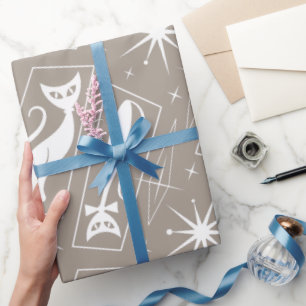 Papel De Presente MCM de Natal Moderno do século de Cat.