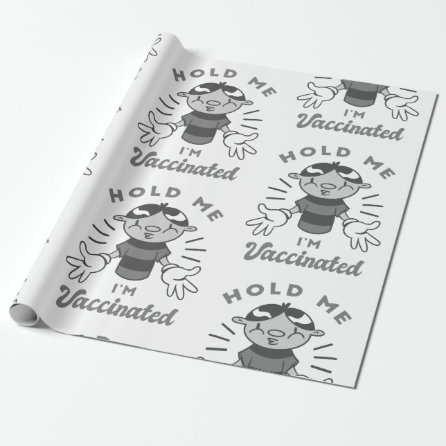 Papel De Presente me segura que sou vacinado engraçado (Desenrolado)