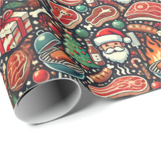 Papel De Presente Meat Lovers' Christmas Wrapping Paper