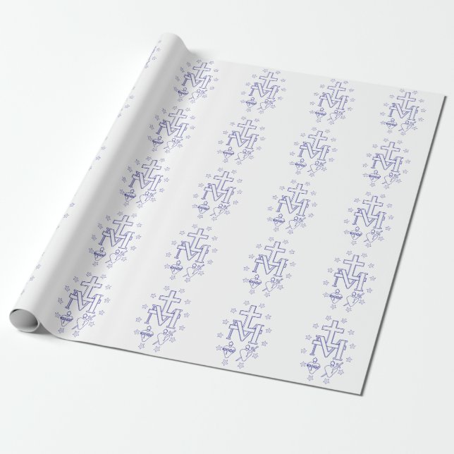 Papel De Presente Medalha de Nossa Senhora das Graças Arte Fina Mila (Desenrolado)
