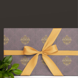 Papel De Presente Medalhão de Mauve Fumê Antigo Vintage