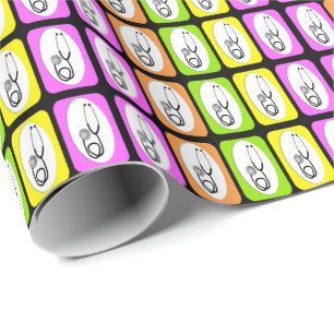 Papel De Presente Médico Stethoscope Gift Wrap Citrus