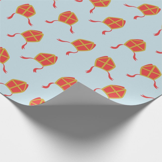 Papel De Presente Medidores de Sinterklaas em branco em azul-claro (Ponta)