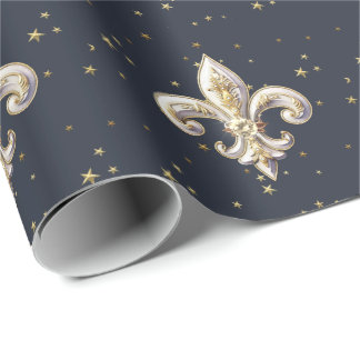 Papel De Presente Medieval Fleur-de-Lis Wrapping Paper