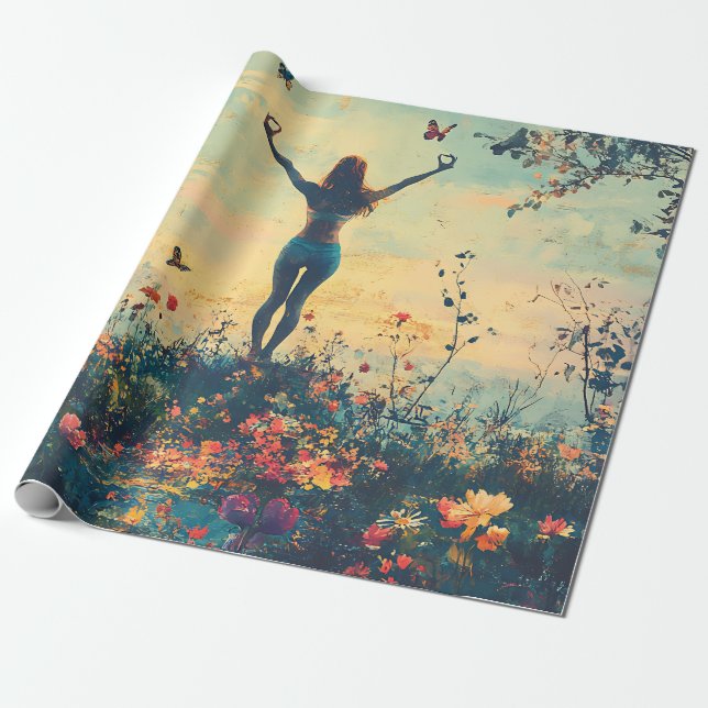 Papel De Presente Meditação Serena ao Nascer do Sol (1) (Desenrolado)