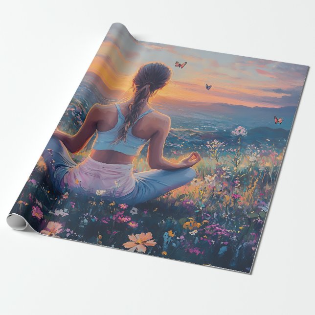 Papel De Presente Meditação Serena ao Nascer do Sol (4) (Desenrolado)