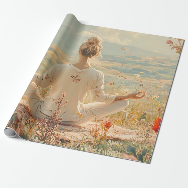 Papel De Presente Meditação Serena ao Nascer do Sol (5) (Desenrolado)