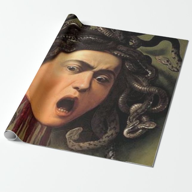 Papel De Presente Medusa Cabeça Por Caravaggio (Desenrolado)