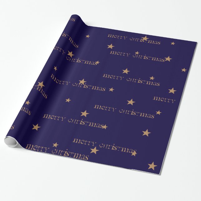 Papel De Presente Meia-noite e bronzeada, Feliz Natal, Gift Wrap (Desenrolado)