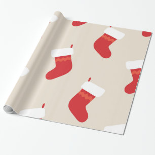 Papel De Presente Meias de Natal Papai Noel Rústico Feriado