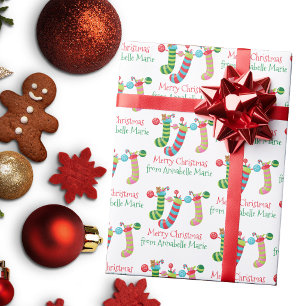 Papel De Presente Meias de Natal Personalizadas Festa de Fim de Ano