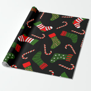 Papel De Presente meias de natal preto