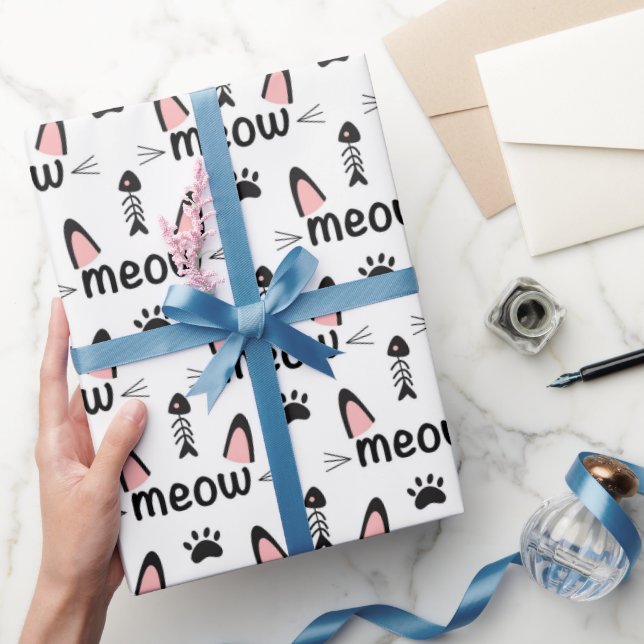 Papel De Presente Meias-Gatos e Pawprint (Presentear)