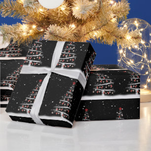 Papel De Presente Meias vermelhas de Natal e enfeites de beisebol