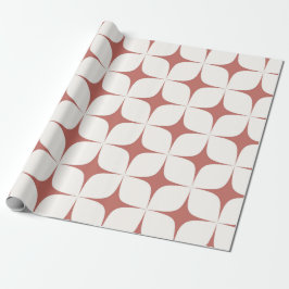 Papel De Presente Meio século branco vermelho moderno Geométrico