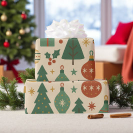 Papel De Presente Meio século de Férias Retroativo Moderno