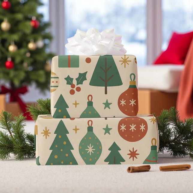 Papel De Presente Meio século de Férias Retroativo Moderno (Criador carregado)