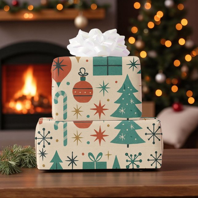 Papel De Presente Meio século de Férias Retroativo Moderno (Criador carregado)