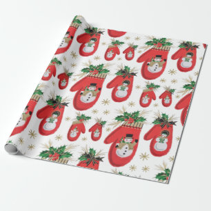 Papel De Presente meio século de Natal Mittens