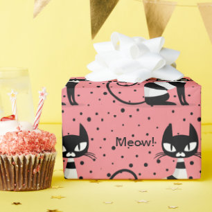 Papel De Presente meio século Meow! Papo De Embalagem De Gatos Atô