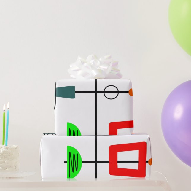 Papel De Presente Meio século moderno móvel (Presentes para festas)