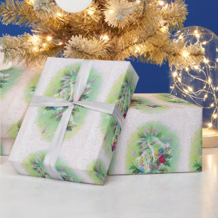 Papel De Presente meio século Moderno Retrô de Natal Holly