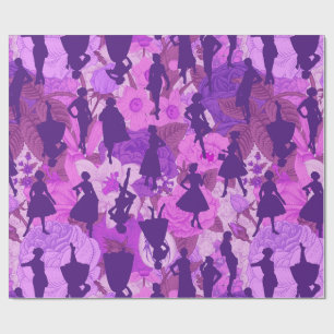Papel De Presente meio século roxo da década de 1950, mulheres da si