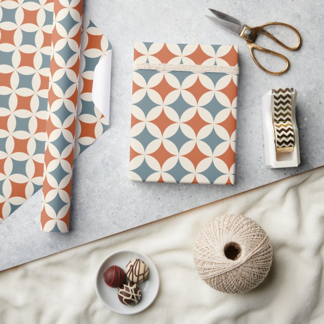 Papel De Presente Meios séculos Retrovisores Círculos Modernos (Artesanato)