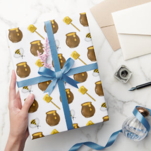 Papel De Presente Mel Bumble Bee Gnomo Padrão