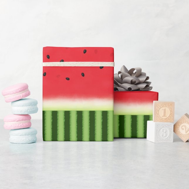 Papel De Presente Melancia com courato (1) (Chá de bebê)