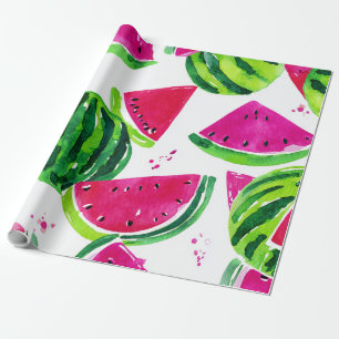 Papel De Presente Melancia Fofo Colorido Rosa Verde