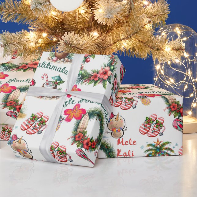 Papel De Presente Mele Kalikimaka na praia (Feriados)