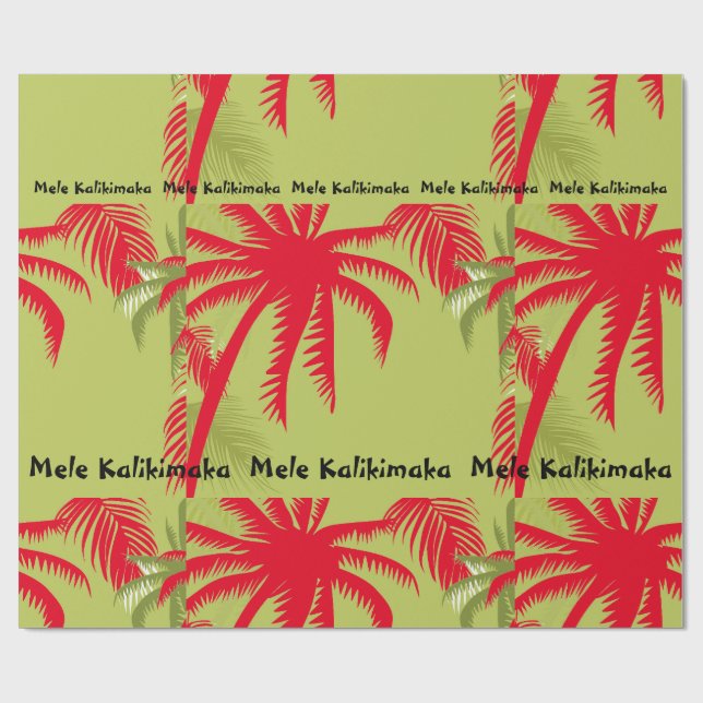 Papel De Presente Mele Kalikimaka Palm Tree (Aberto)